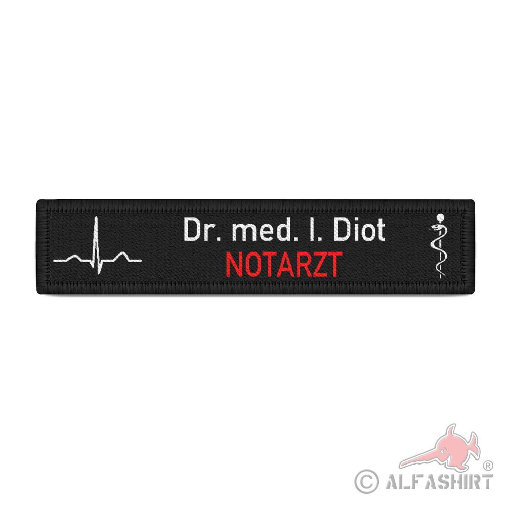Namensschild Notarzt Dr med I Diot QRS Komplex Herzlinie Feuerwehr #38657