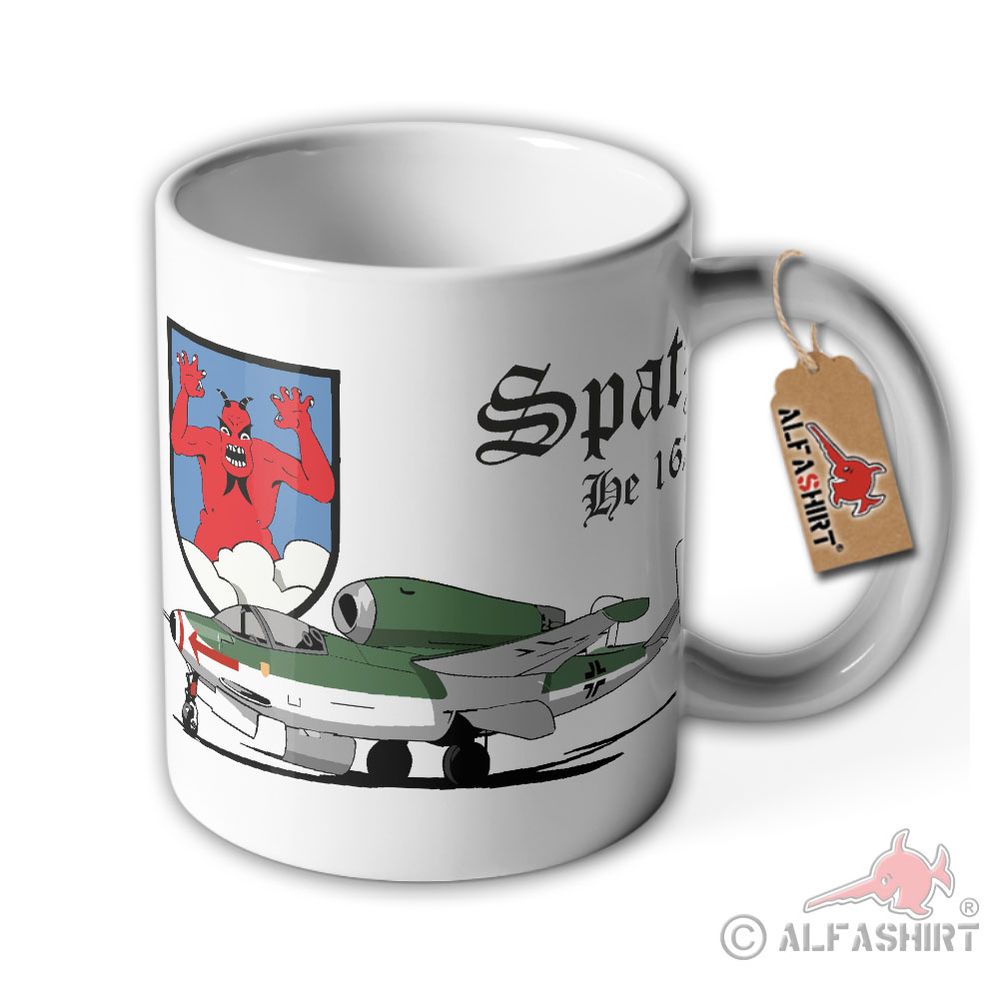 Tasse He 162 Volksjäger Spatz Salamander deutsches Jagdflugzeug Becher#44959