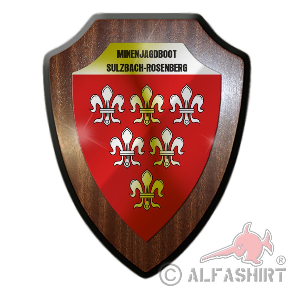 Heraldic shield mine hunting boat SULZBACH-ROSENBERG coat of arms badge souvenir # 36019