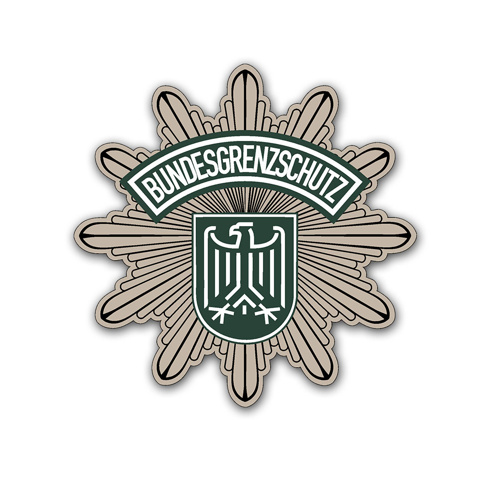 Aufkleber/Sticker BGS Wappen Emblem Stern Bundesgrenzschutz 10x10cm A5379