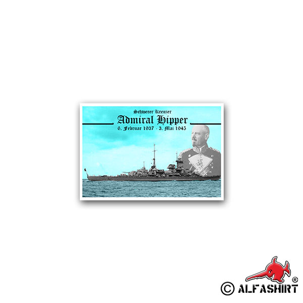 Sticker Admiral Hipper heavy cruiser reconnaissance 10x7cm A2017