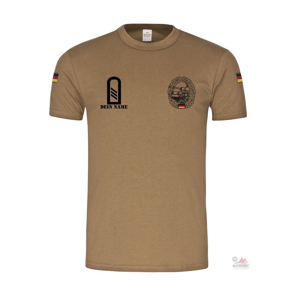 BW Tropen Barett Panzer Hauptgefreiter Personalisiert Bundeswehr T-Shirt #39405