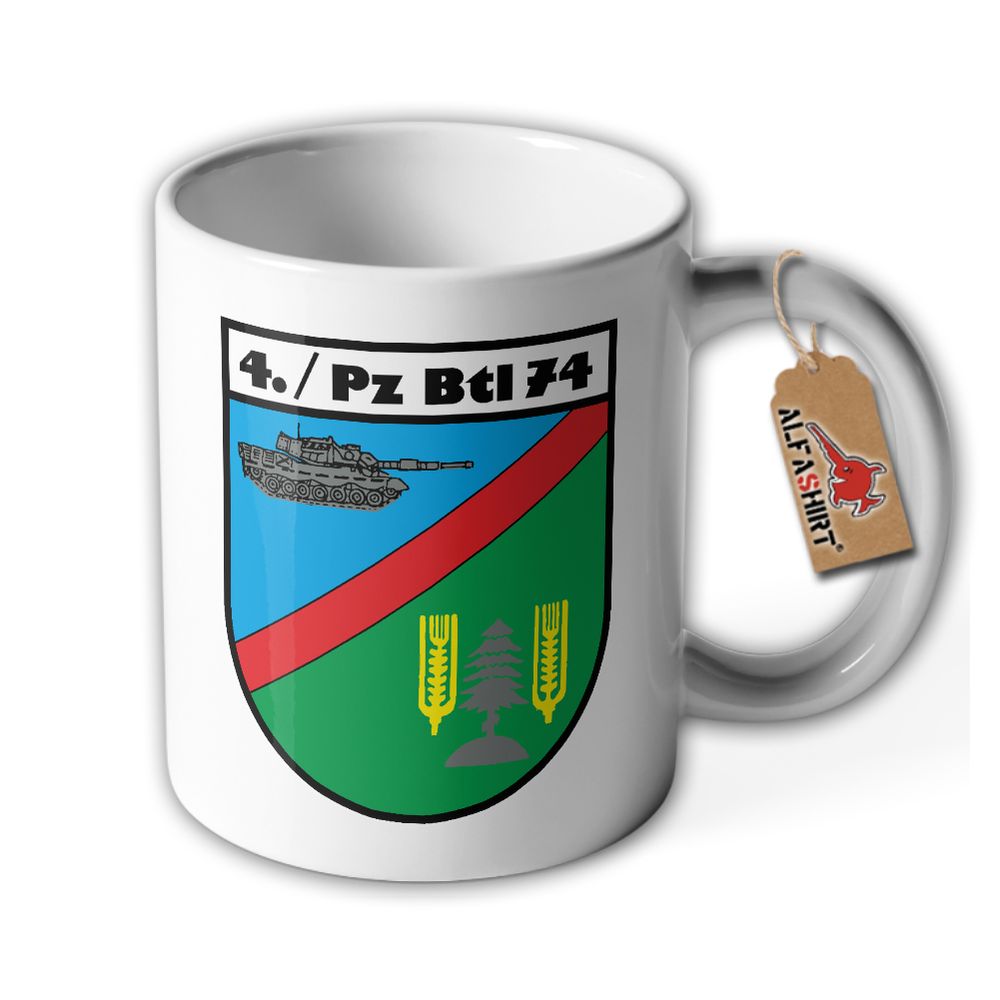 Tasse 4 PzBtl 74 Bundeswehr Verbandsabzeichen Kompanie Seedorf Leopard 1 #42270