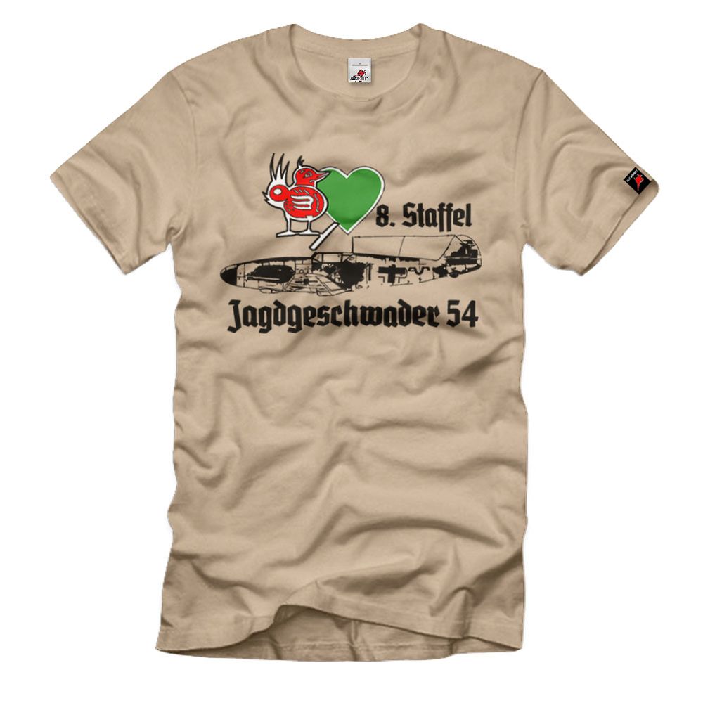 8 Jg54 Wappen Luftwaffe Brennende Ente Duck Me109 Fw190 Logo T Shirt #1832