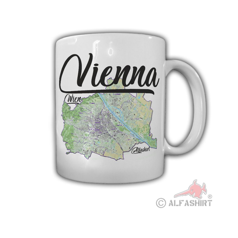 Tasse Vienna Wien Österreich Stadt Karte Landkarte #32120