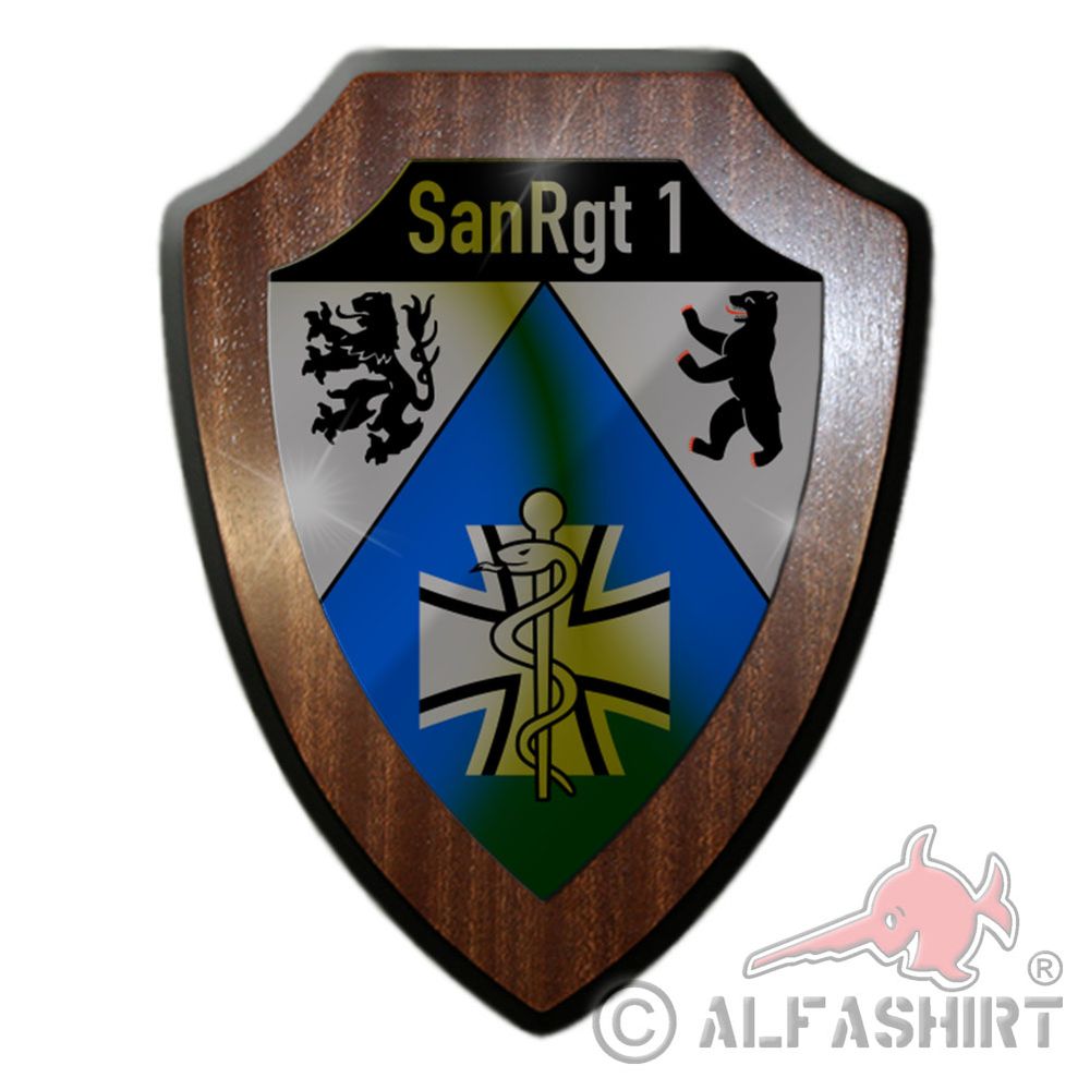 Heraldic shield SanRgt 1 Sanitäts Regiment Bundeswehr Sanitätsstruppe Berlin # 31484