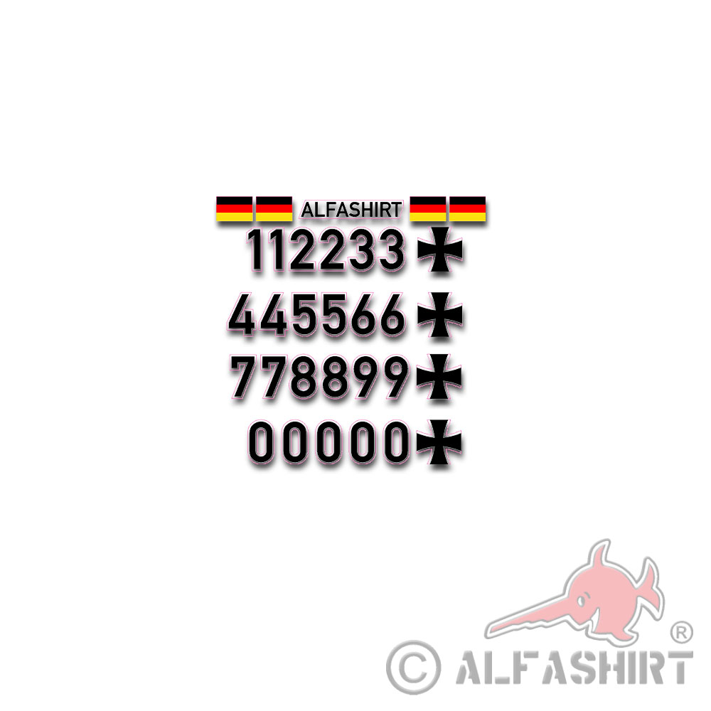 Sticker Aviation Identification Set Sticker Sticker Numbers BW Flag 6cm #A4787