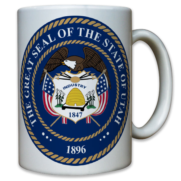 The Great Seal of Utah USA Große Segler 1896 Industrie Amerika - Tasse #10483 T
