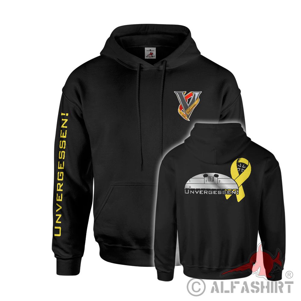 Hoodie Veteranentag Bundeswehr gelbe Schleife Erkennungsmarke Pullover #44634