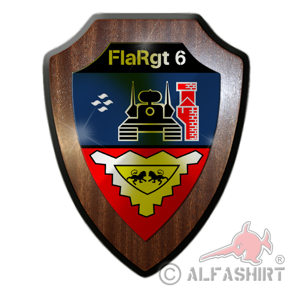 Heraldic shield FlaRgt 6 anti-aircraft decoration wall coat of arms Gepard Baltic Sea # 30743