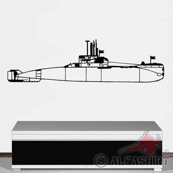 Wall Decal U-Boat Class 206A German Navy Marine Uboot 206 120x33cm # A4277