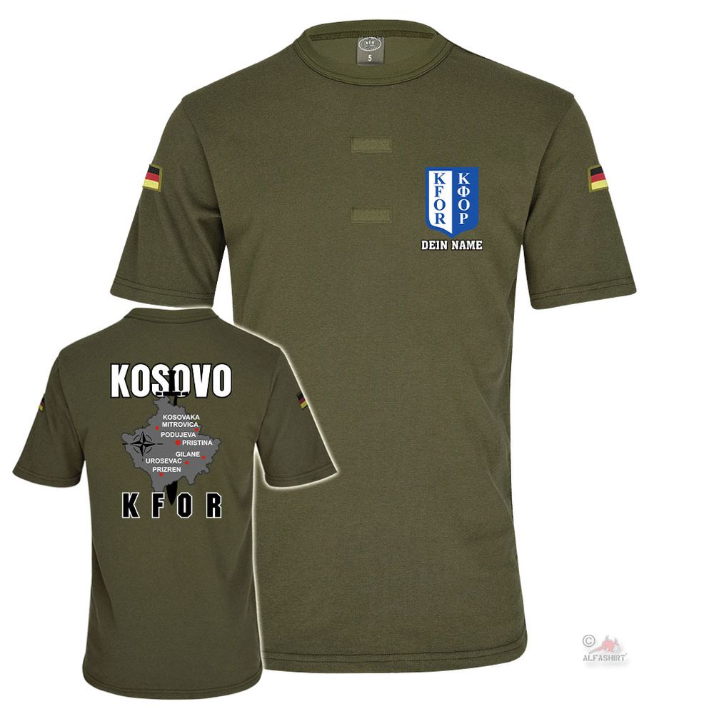 BW Tropenshirt Oliv personalisiert Klett Kosovo KFOR Einsatz NATO     #43966