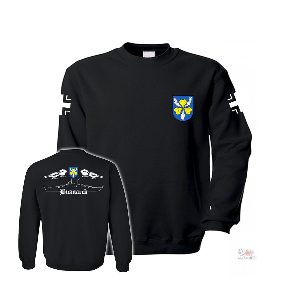 Pullover Schlachtschiff Bismarck 1939 Marine Wappen Türme Lindemann #37414