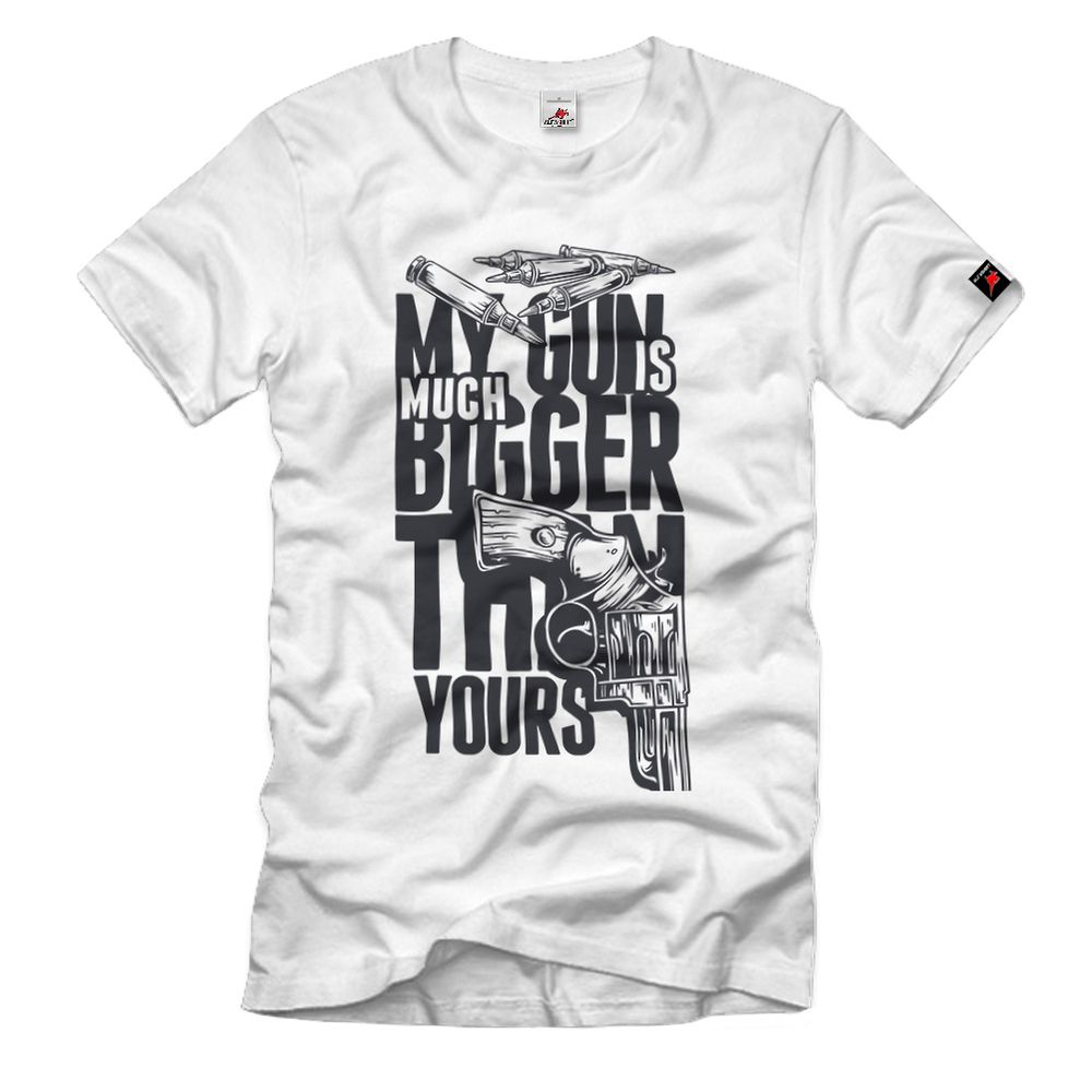 My Gun is Bigger Revolver Pistole Patrone Geschoss Held Western T-Shirt#33694