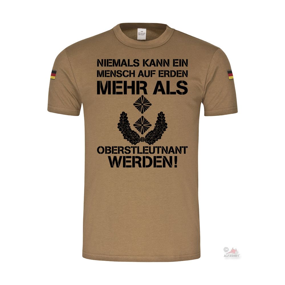 BW Tropen Niemals Mensch Oberstleutnant Tropenshirt Bundeswehr T-Shirt #39360