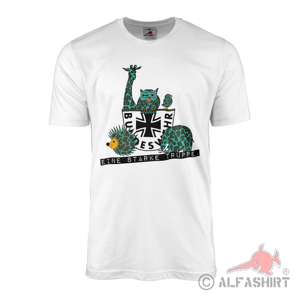 Gemeinsam Stark Bundeswehr Elefant Igel Giraffe Werbung 80s T-Shirt#42232
