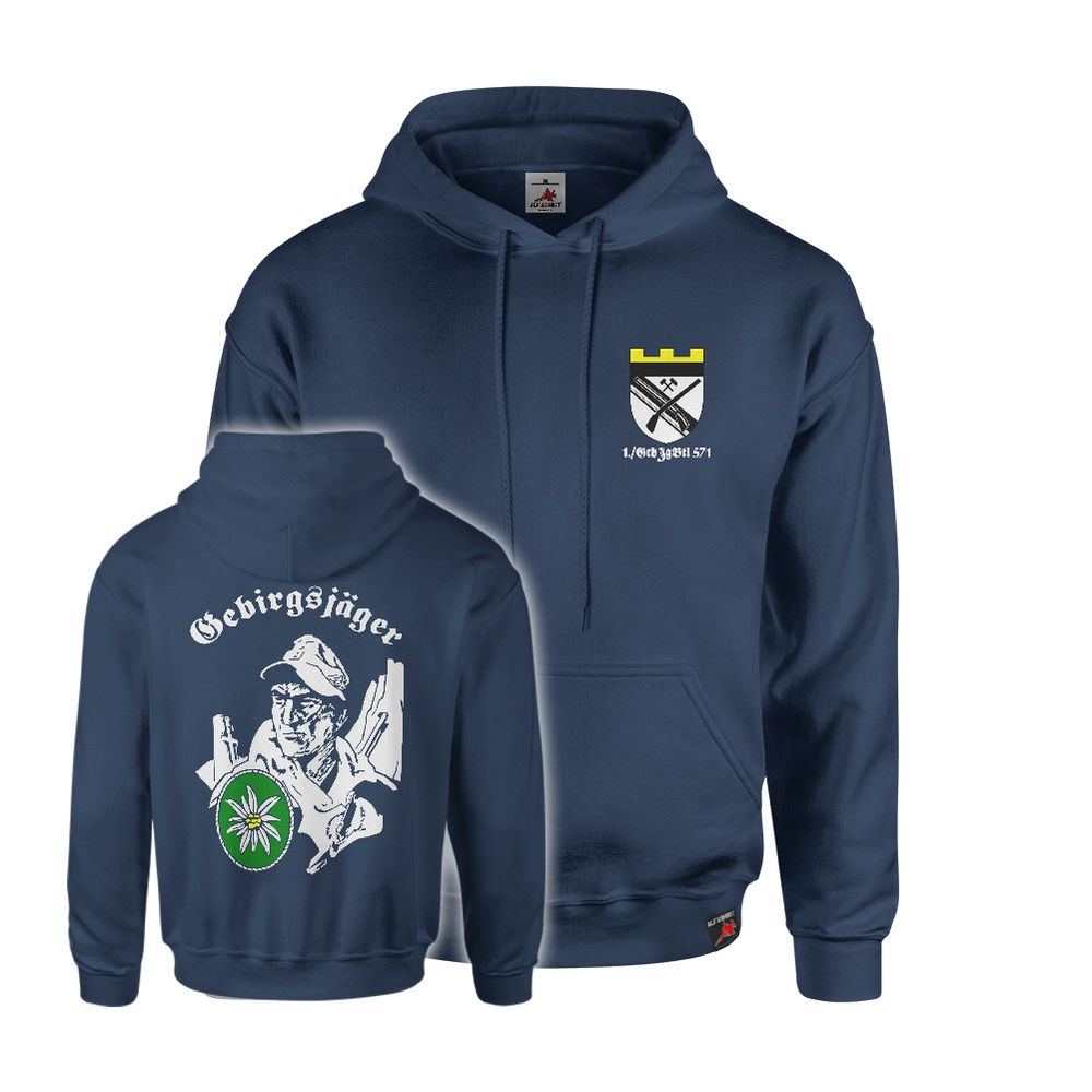 Hoodie 1. Kompanie Gebirgsjägerbataillon GebJgBtl 571 Schneeberg #46937