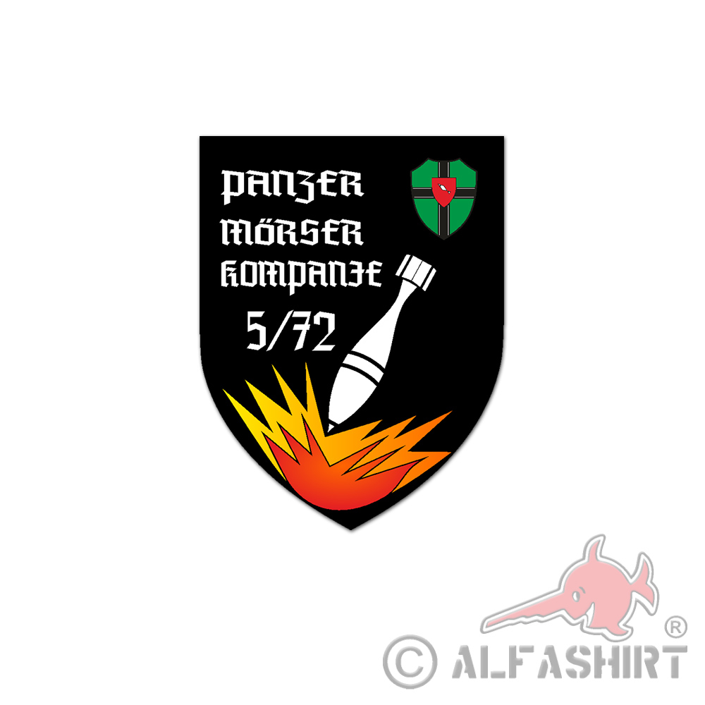 5 Panzer Mörser Kompanie 72 Aufkleber Achtung Aufschlag! Bundeswehr PzGrenBtl #A6016