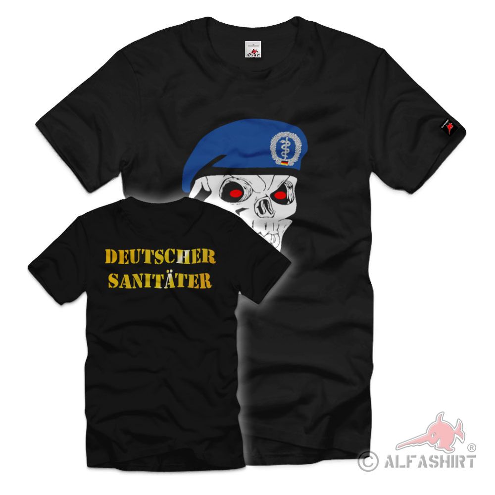 Skull DT Paramedic Rescue Sani Doctor Bundeswehr SanBtl Unit - T Shirt # 1446