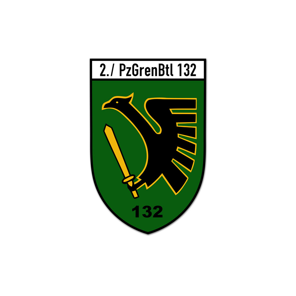 2 PzGrenBtl 132 Aufkleber Sticker Panzergrenadierbataillon Militär 13x10cm A6375