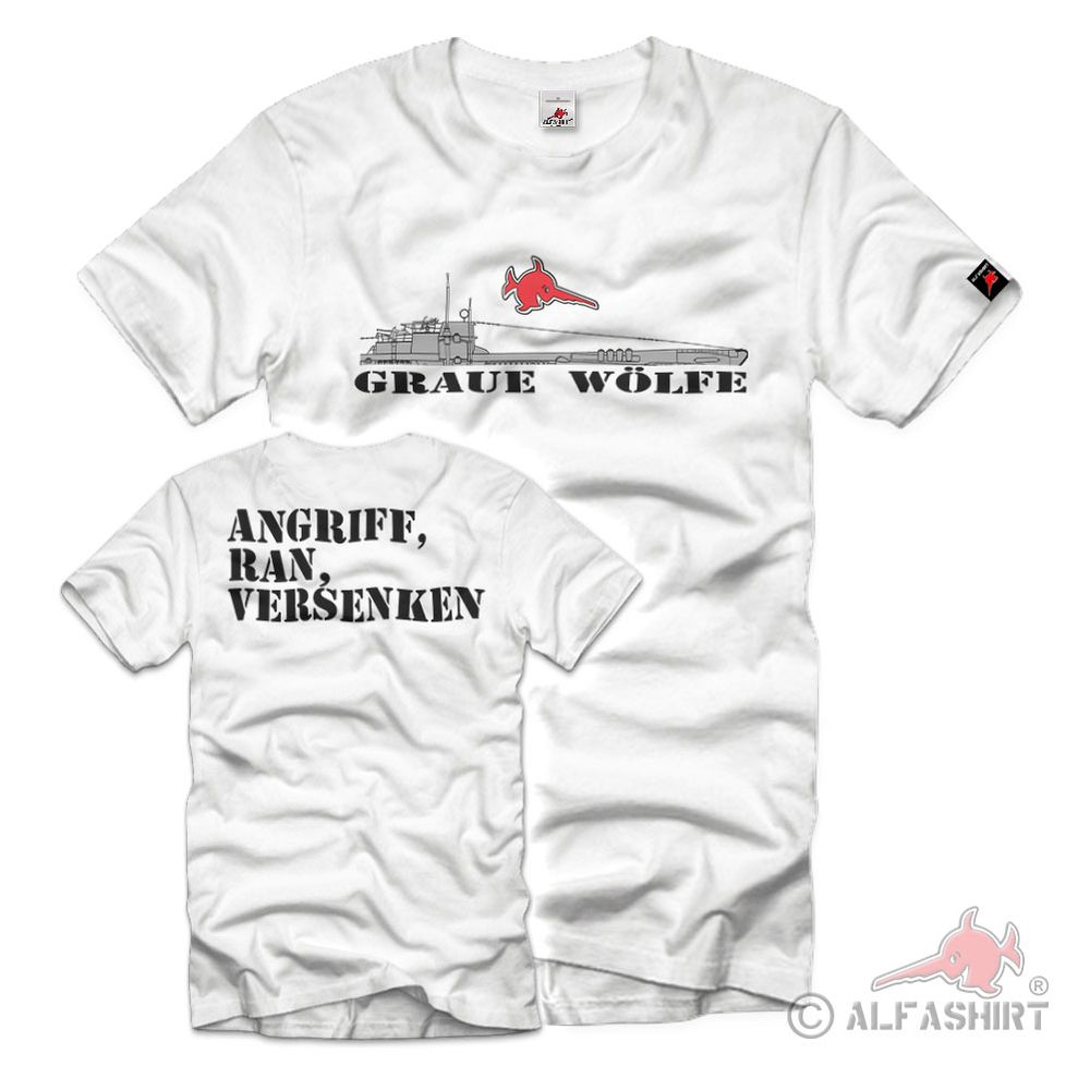 Graue Wölfe Angriff ran versenken U-Boot Marine Weltkrieg T-Shirt #36304