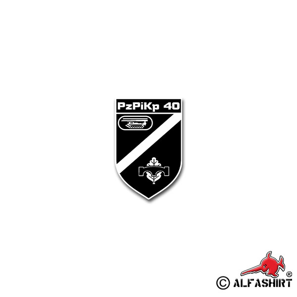 Sticker PzPiKp 40 Panzerpionierkompanie Kassel BW 5x7cm # A2287