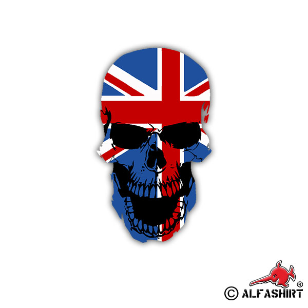 Sticker Gross Britanie England Skull Flag Military 7x3cm A1666