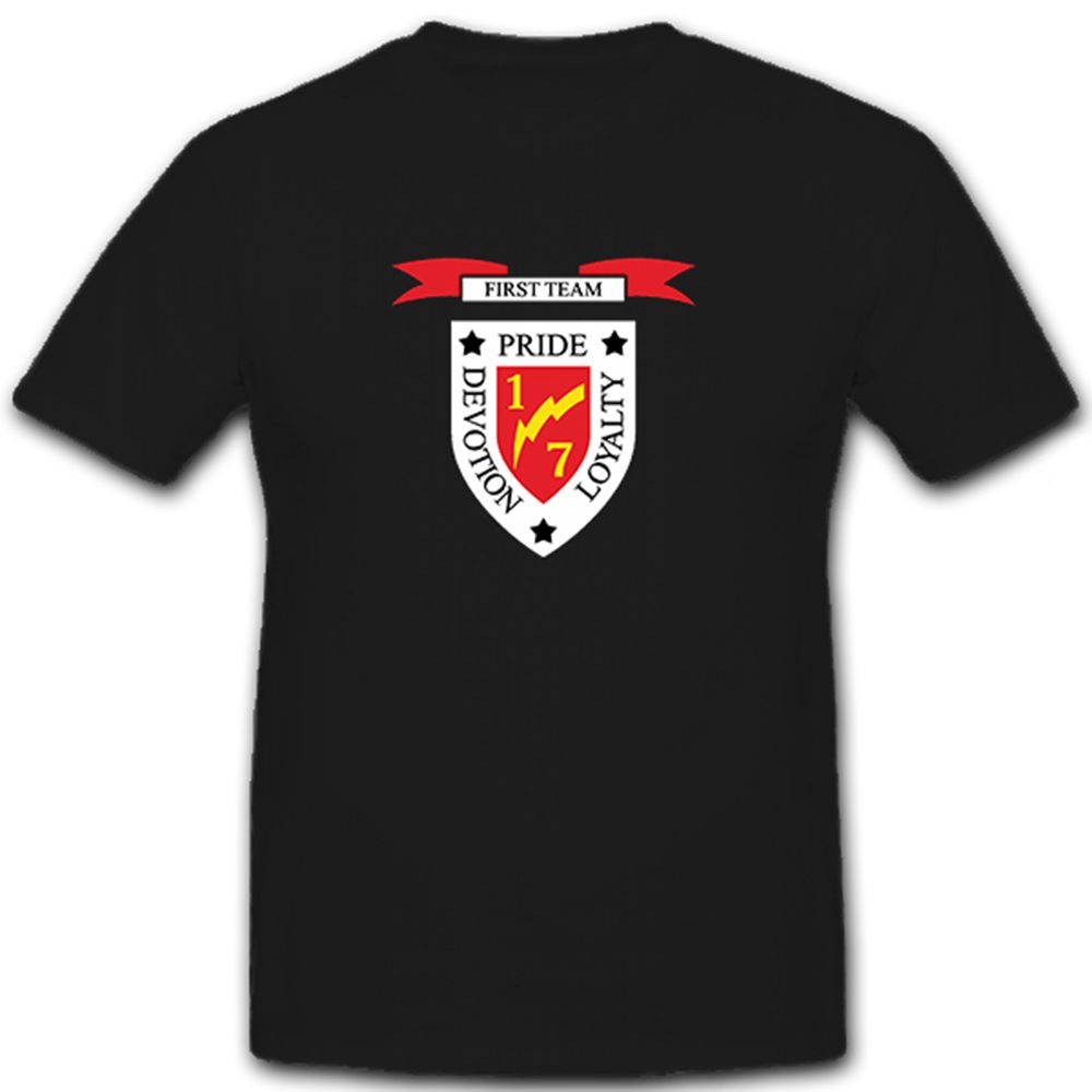 1st Battalion 7th Marines 'Pride, Devotion, Loyalty' Logo Crest T Shirt # 12110