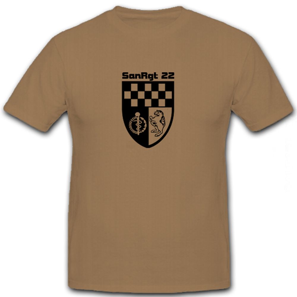 SanRgt 22 Tarnuniform Sanitäter Bundeswehr Regiment Abzeichen  - T Shirt #5800