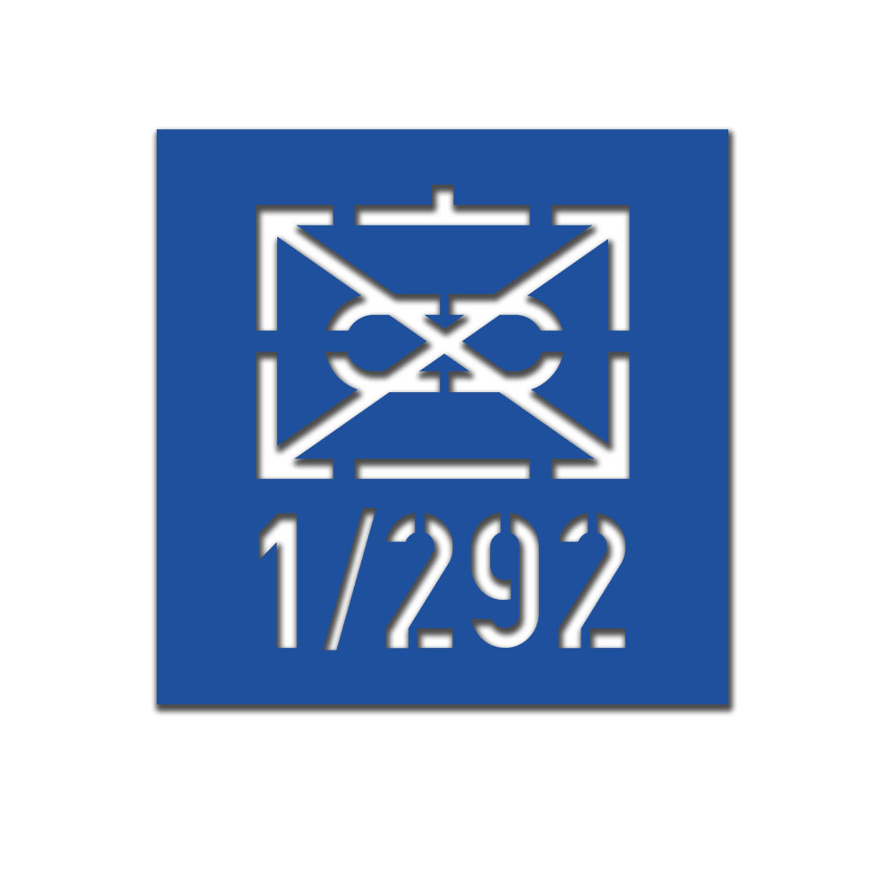 Painting stencil sticker 15x18.6cm 1. Company PzGrenBtl 292 #A6946