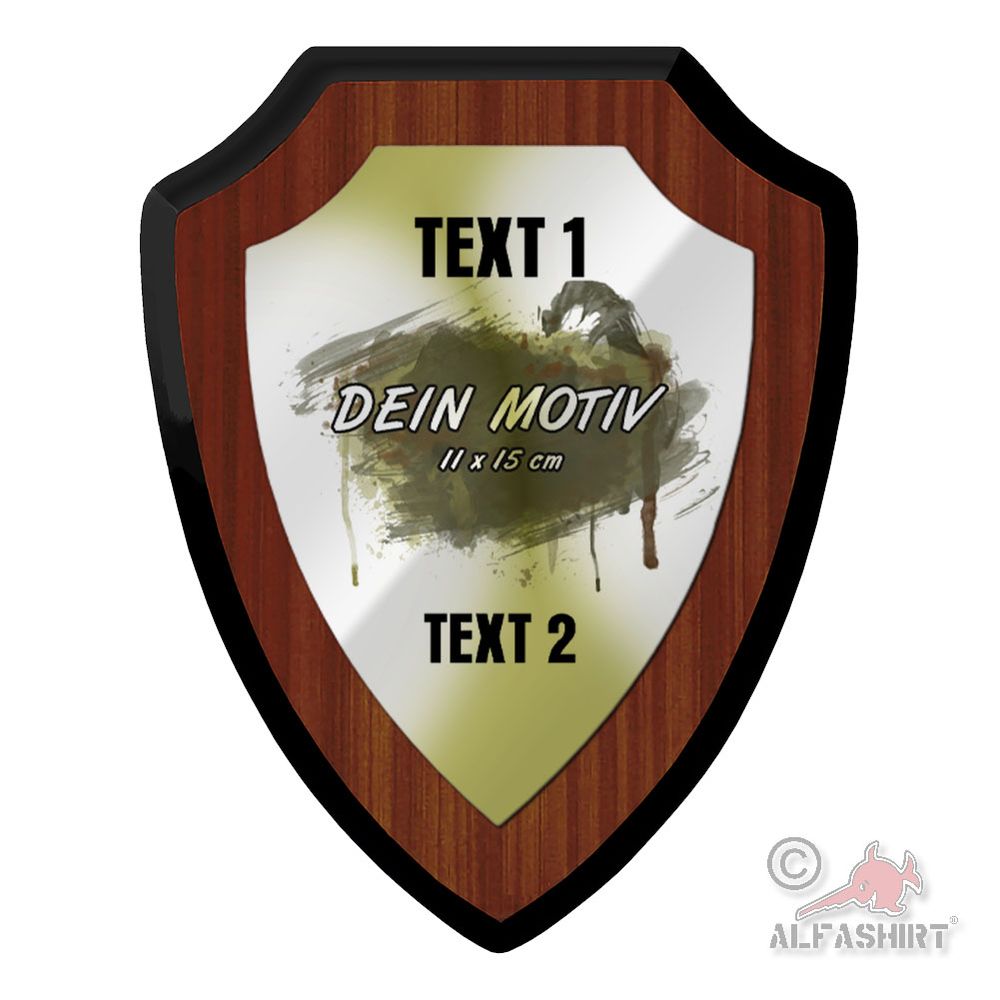 Wappenschild mit deinem Motiv und Text personalisiert Bild Geschenk #35325