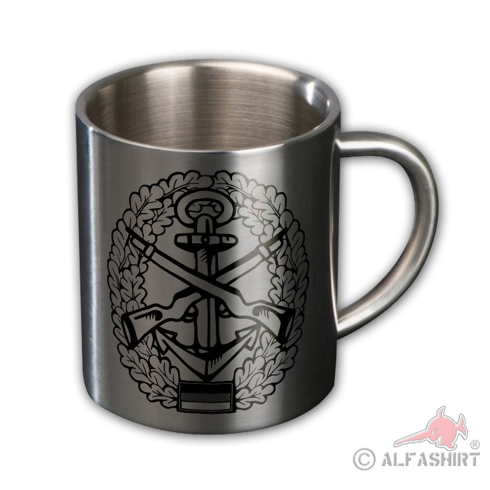 Metallbecher Seebataillon Bundeswehr Barettabzeichen Marine Schleswig #44022