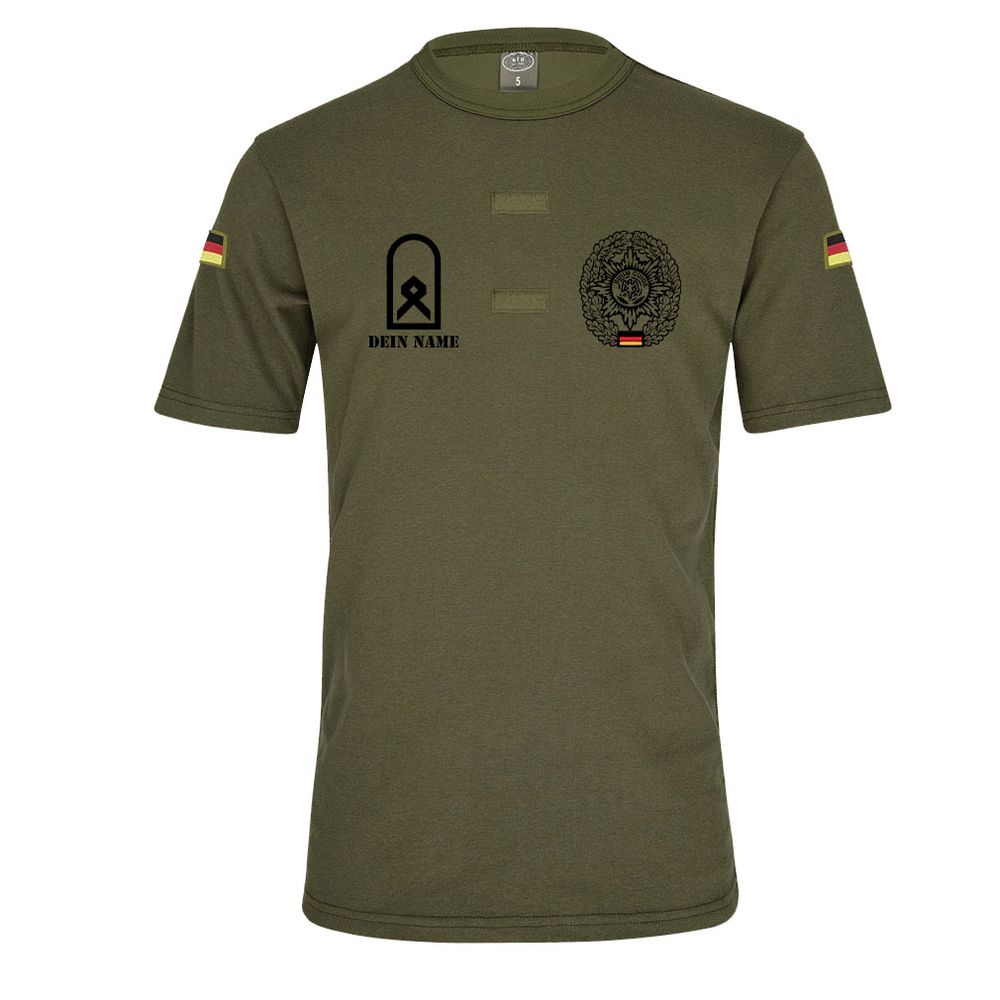 German Army Tropical Shirt, Personalizable, Olive Green, Master Sergeant, HptFw, Name: Military Police #47663