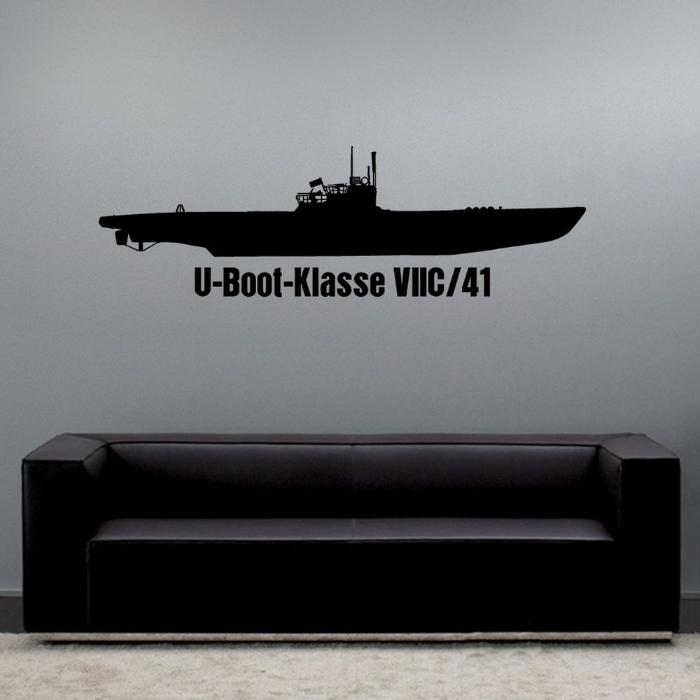Wandtattoo U-Boot Klasse VIIC41 Weiterentwicklung Schutz 1943 Tauchtiefe #A6210