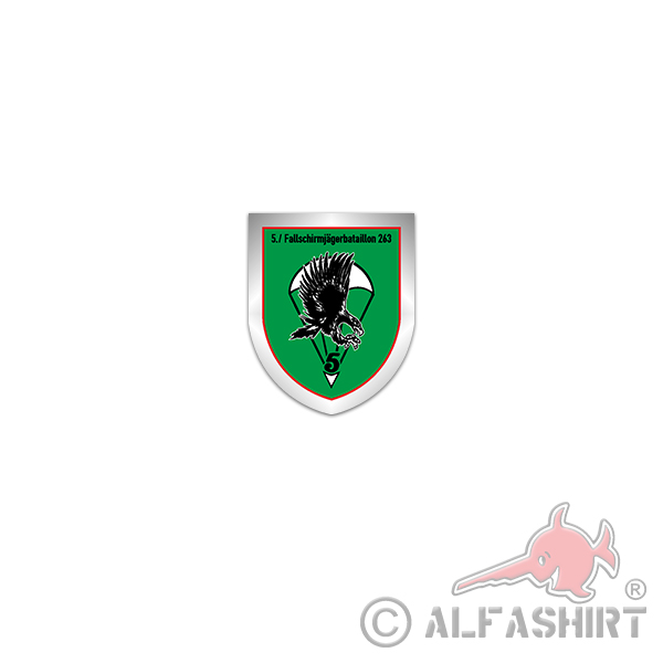 Sticker 5 FschJgBtl 263 Paratrooper Battalion FschJg 6x7cm A3382
