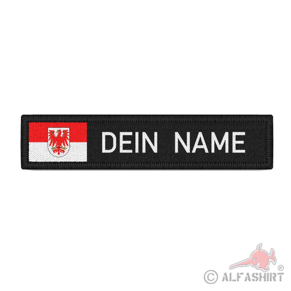 Namenspatch personalisierbar Brandenburg Wappen weiß rot #41587
