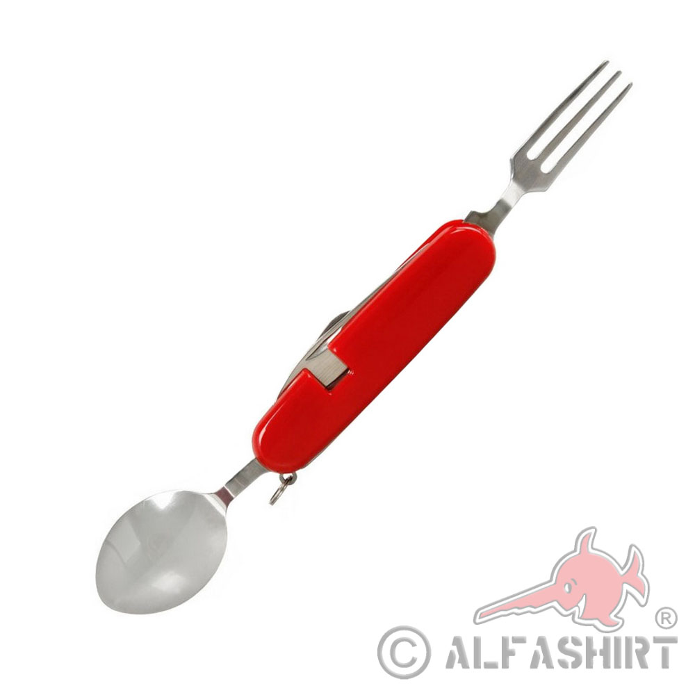 Taschenmesser mit Besteck Camping Set Essen Gabel Messer Löffel Göffel #37510