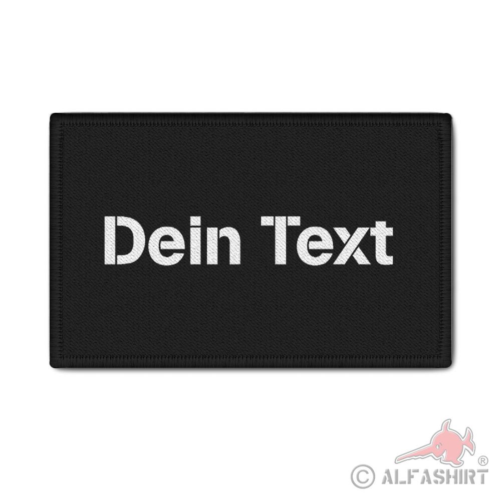 Patch 9.8x6cm personalized individually black white desired text uniform #41718