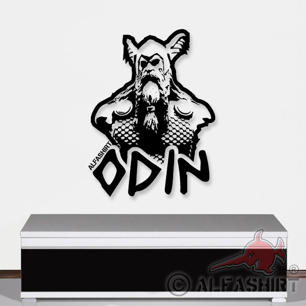 Wandtattoo Wikinger Gott Odin Nordmann Krieger Germanen Aufkleber 60x45cm #A4333