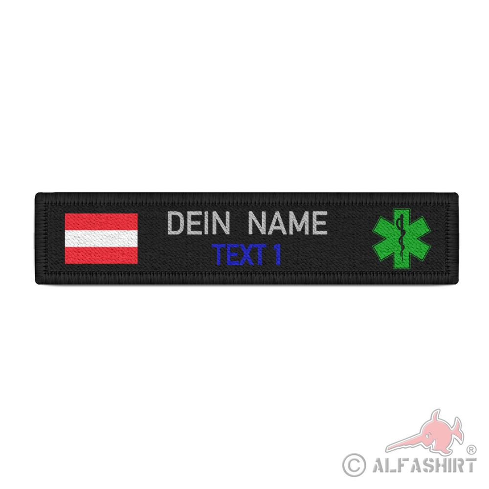 Namen-Schild Wunschtext Patch Österreich Sanitäter Notfall Lebensretter  #41101