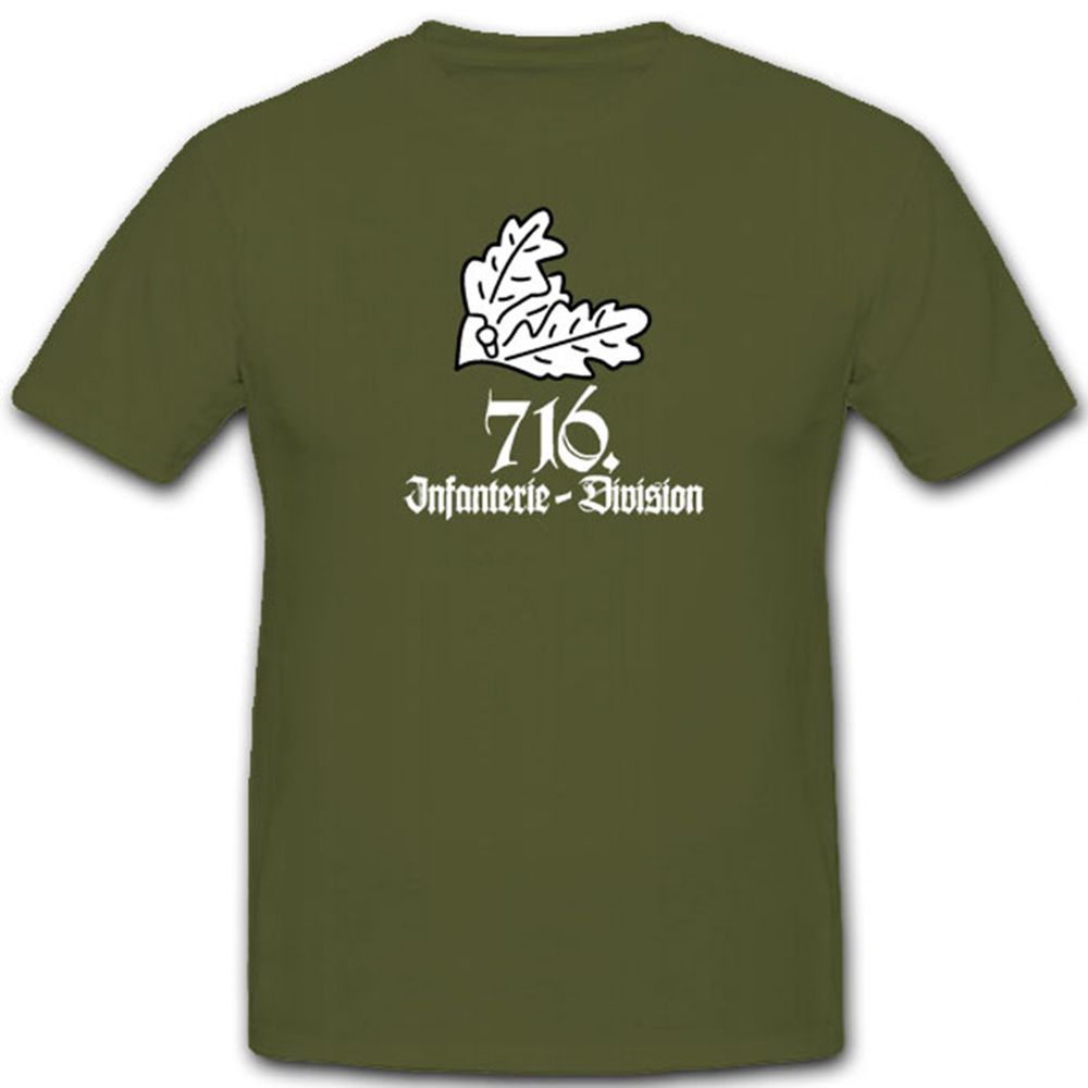 Infanterie Division 716 Einheit Militär Eichenlaub Wappen - T Shirt #7848 