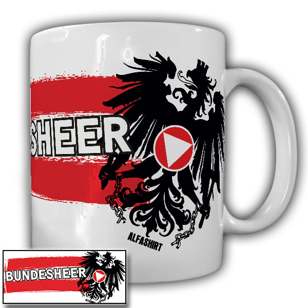 Tasse Bundesheer Österreich Arme Einheit Schutz Austria Adler Rot Weiss #21993