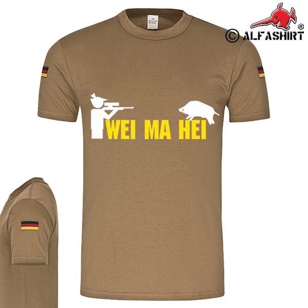 Weidmannsheil WeiMaHei Hunter Hunting Greeting Congratulations Eber BW Tropical Shirt # 15046