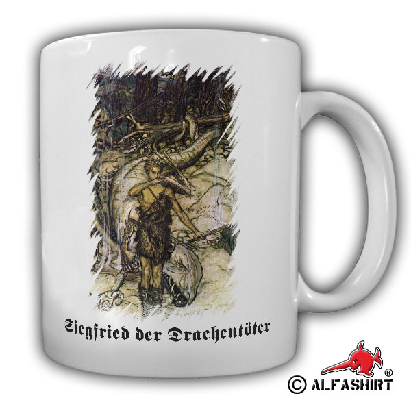 Siegfried Sigurd Sage Siegfried der Drachentöter germanische Sage Tasse #16922