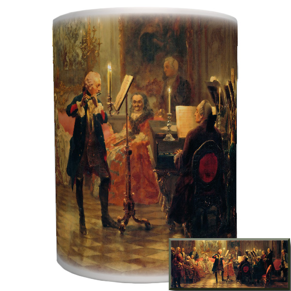 Adolph Menzel Flötenkonzert Friedrich der Große Sanssouci Tasse #4333