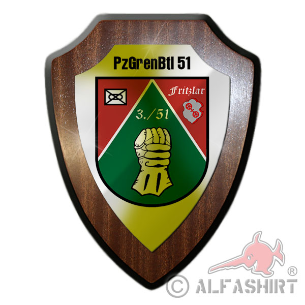 3 PzGrenBtl 51 Panzergrenadierbataillon Kompanie Einheit Wappenschild #17601