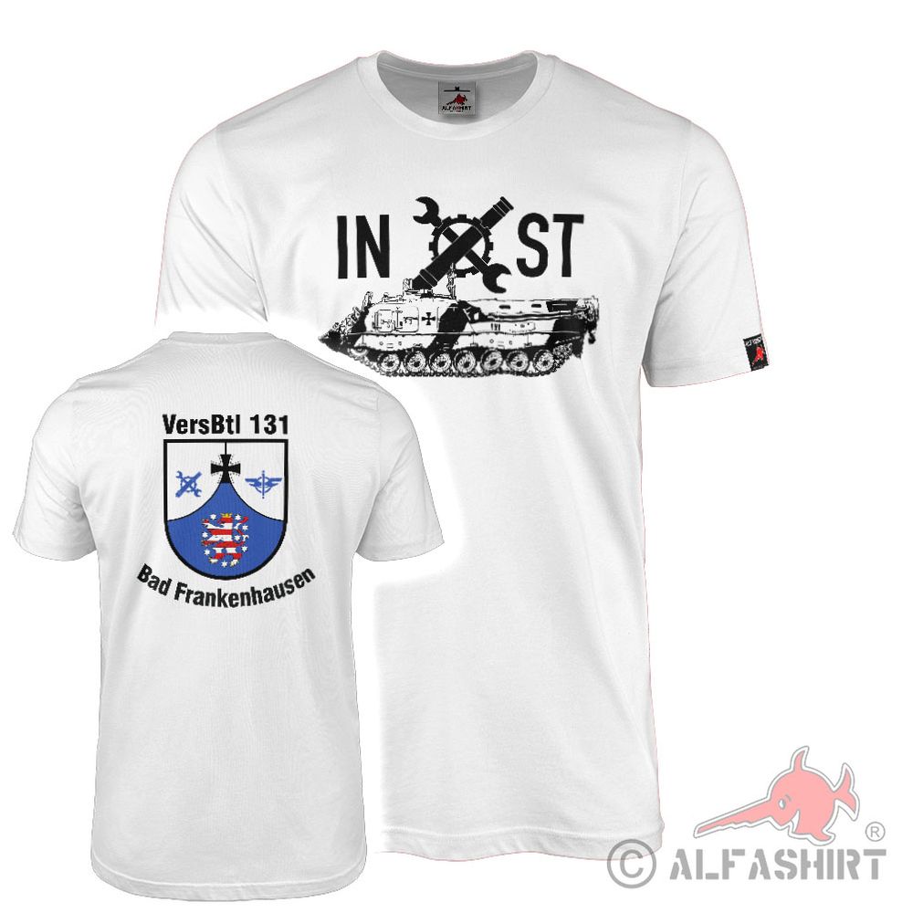 T-Shirt weiß INST Bergepanzer VersBtl Versorgungsbataillon #42604