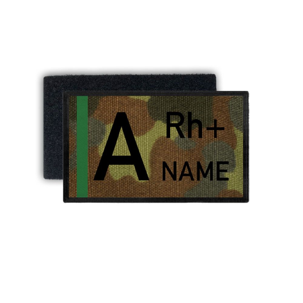 Patch BW Blutgruppe selbst gestalten Aufnäher Flecktarn Bundeswehr #31640