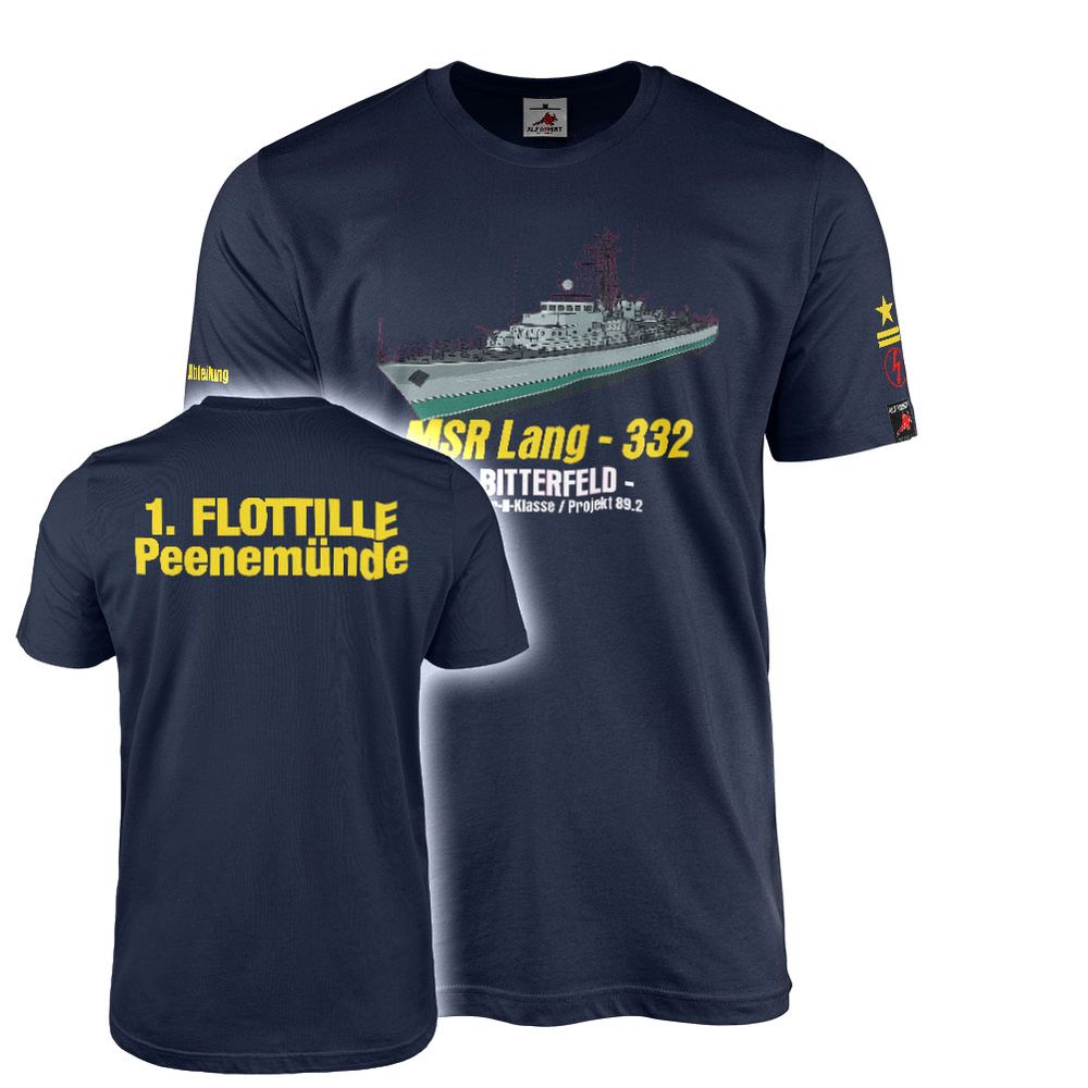MSR 332 Bitterfeld Minensuchboot Kondor II Volksmarine NVA Modell TShirt#46585