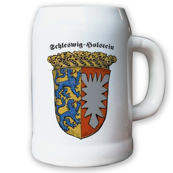 Krug / Bierkrug 0,5l - Provinz Schleswig-Holstein Landeswappen Stadtwappen #9495